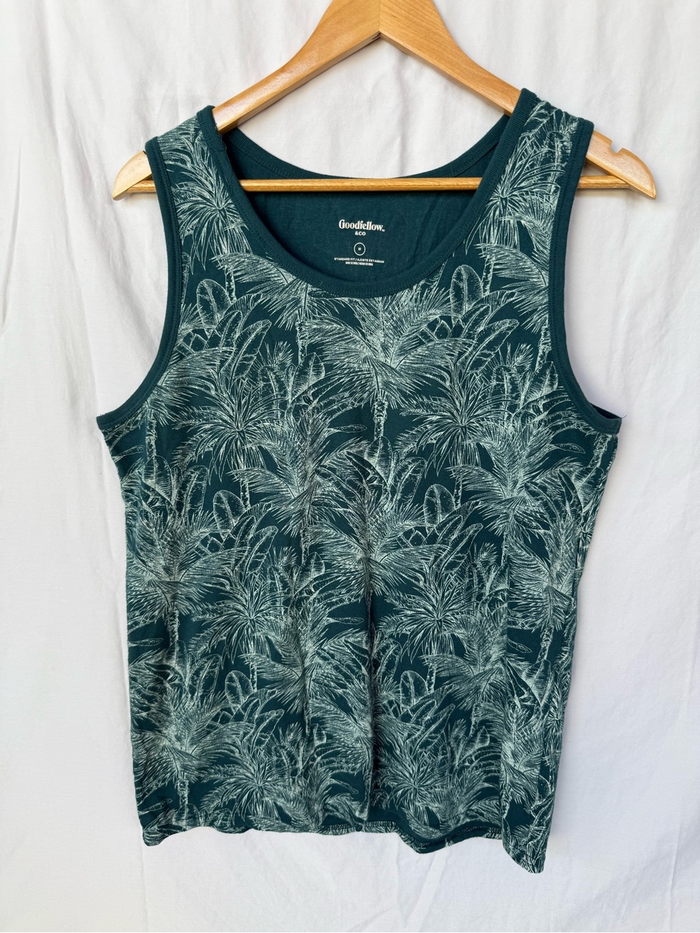 Goodfellow & Co Teal Palm-Print Tank Top